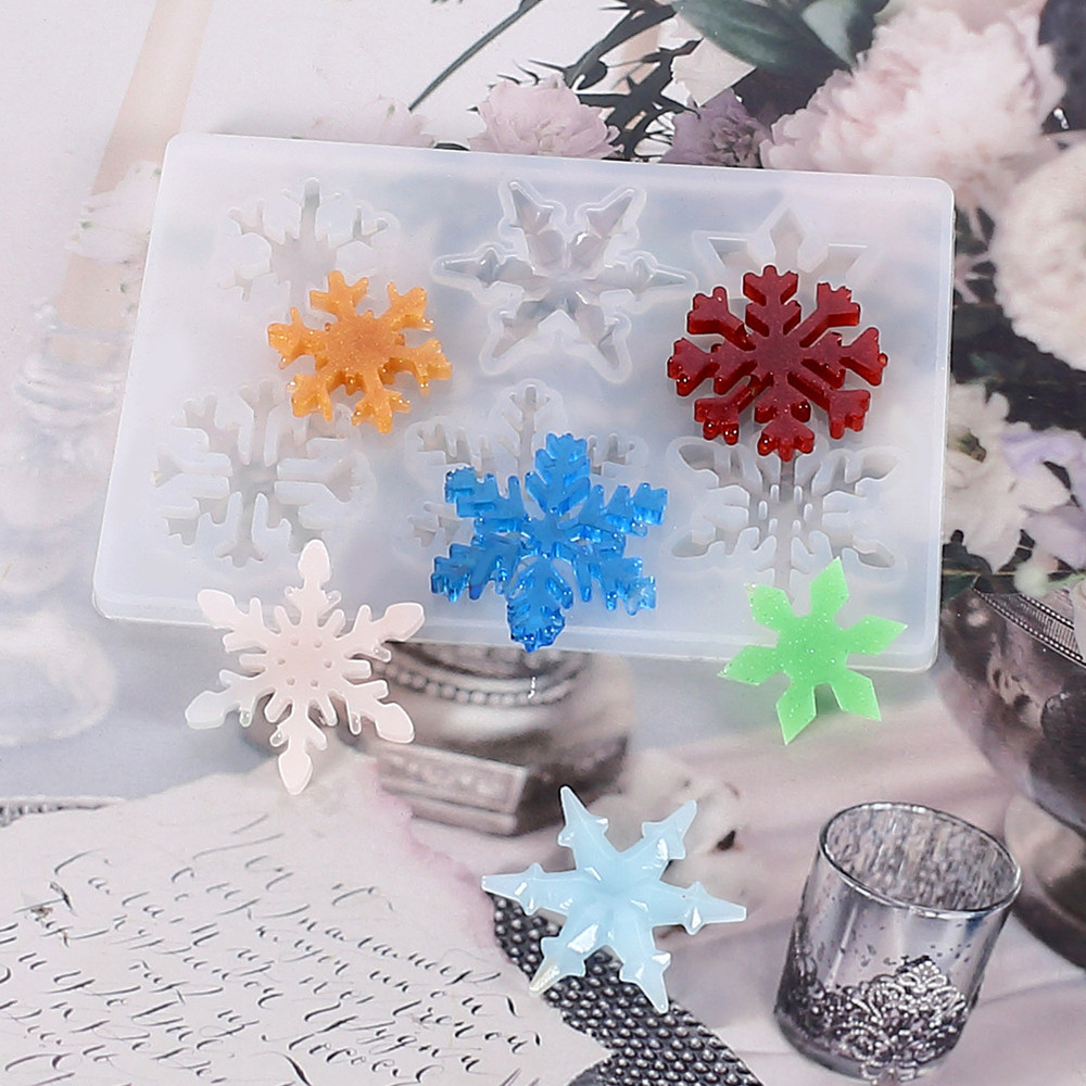 

Snowflake Resin Molds DIY Epoxy Resin Mold Christmas Tree Hanging Pendant Mould Party Decoration Necklace Bracelet Pendant Mold