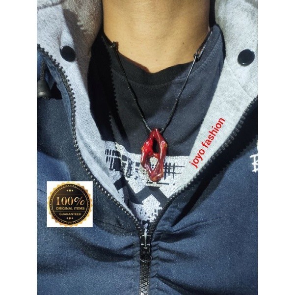 KALUNG AKAR BAHAR MERAH DELIMA COMBONG TEMBUS CAHAYA