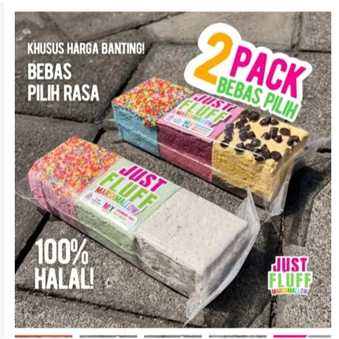 

2 Pack Marshmallow JustFluff [BEBAS PILIH] [HALAL] Gourmet Marshmallow JustFluff