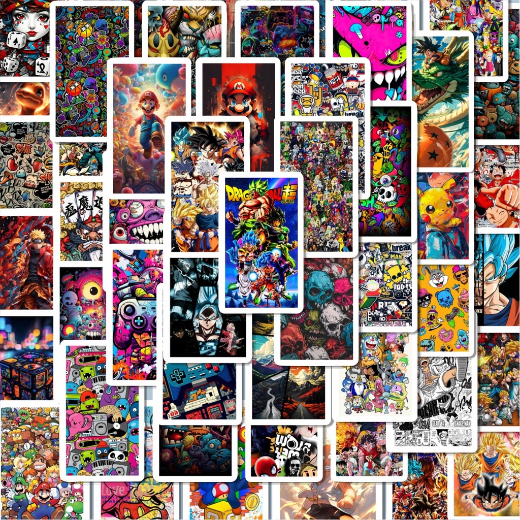 

100PCS Lucu Stiker Mix Anime Cartoon Poster Stiker Aesthetic Stiker Anti Air Stikers Berperekat Waterproof sticker decal buat Motor Helm Buku Journal Koper Casing HP Laptop Botol Minum Hadiah anak