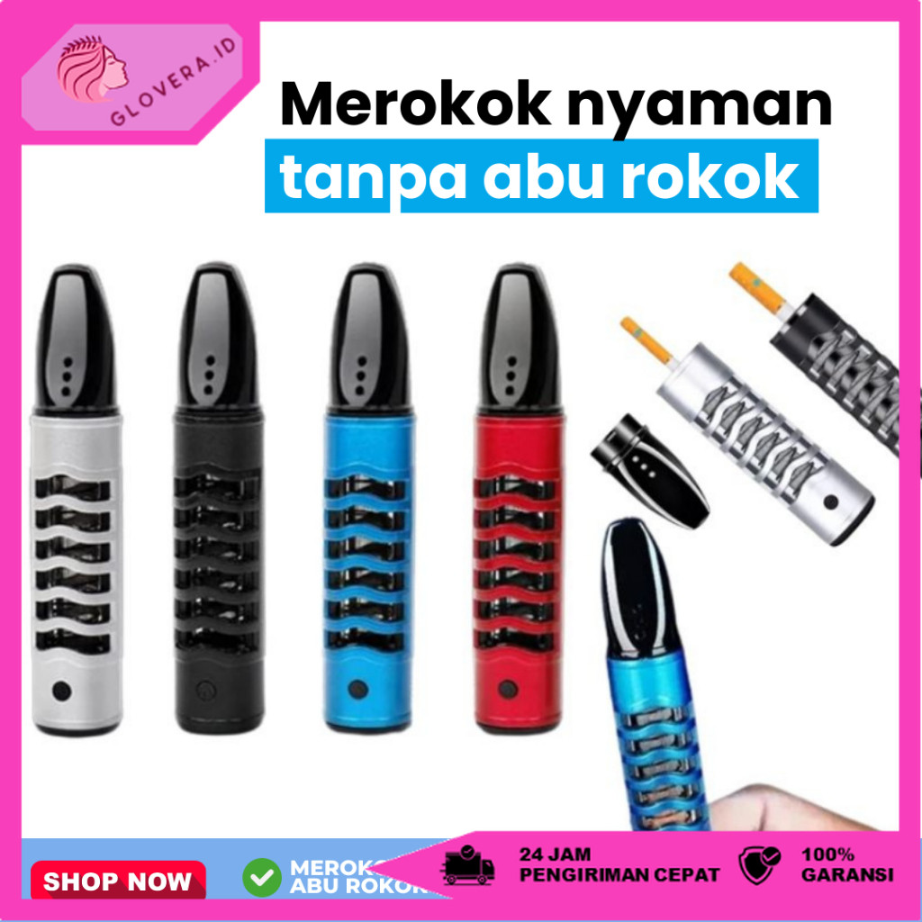 Pipa Asbak Portable Padud holder filter rokok pemantik USB [Glovera.ID]