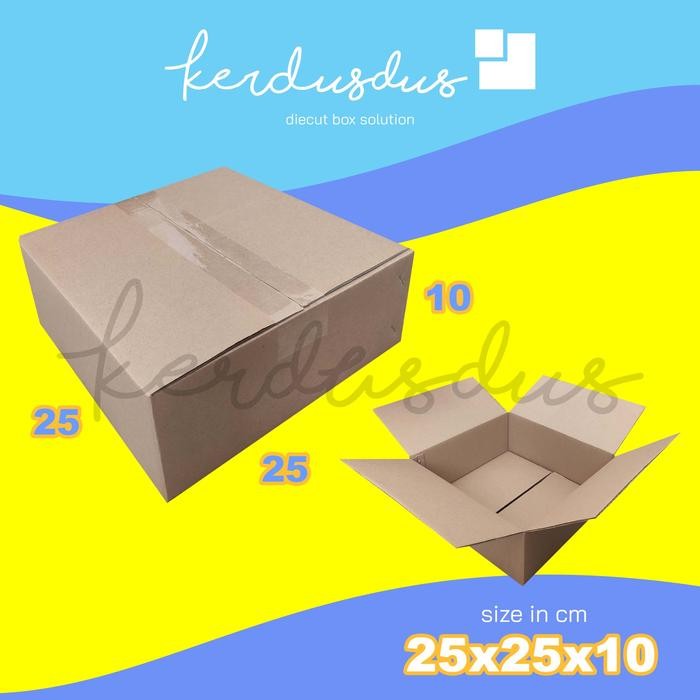 

25x25x10 cm kardus box karton kotak packing packaging POLOS SHEET