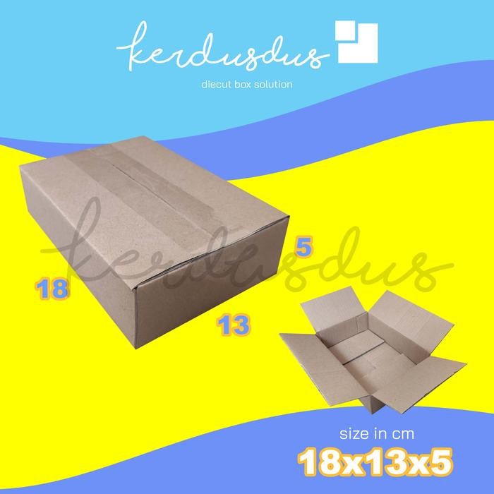 

18x13x5 cm kardus box karton kotak packing packaging POLOS SHEET
