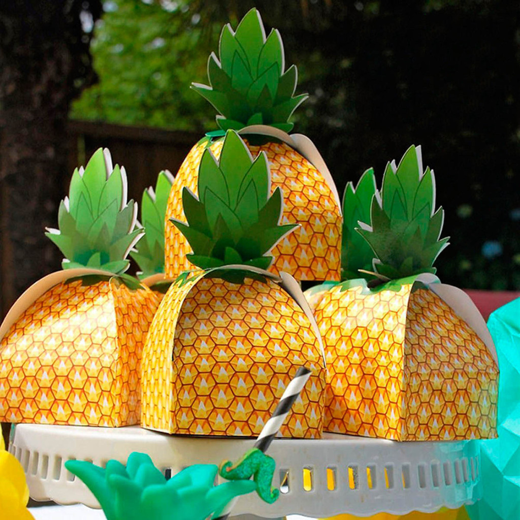 

5/10/20pcs Pineapple Shape Cardboard Goodies Candy Packing Box Favor Hawaiian Luau Summer Party Decorations Gift Box Supplies