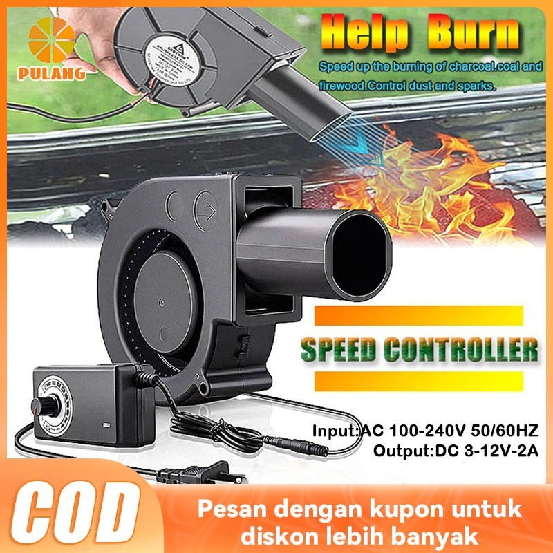 Pulang Blower Mini BBQ Kipas 1 Set Blower Ac Turbocharger Portabel Kecil BBQ Blower Fan Blower Machi