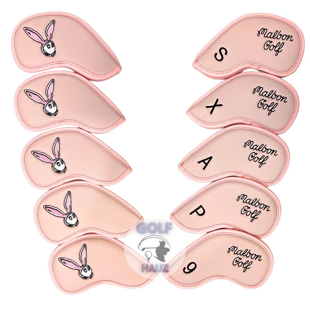 10 Pcs Leather Set Head Cover Iron Pelindung Pink Bunny Stick Golf Quality Set Stik Irons Sarung Bah