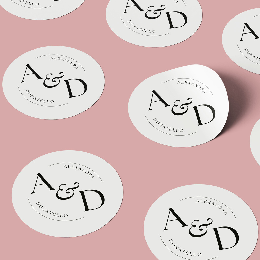 

[ISI SD 125pcs] Sticker Souvenir Bulat Stiker Wedding Pernikahan Lingkaran Minimalis WB51