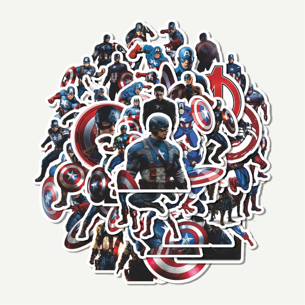 

Sticker Pack Stiker Marvel Series Character Captain Amerika | Sticker TUMBLR | Stiker LAPTOP KOPER HELM
