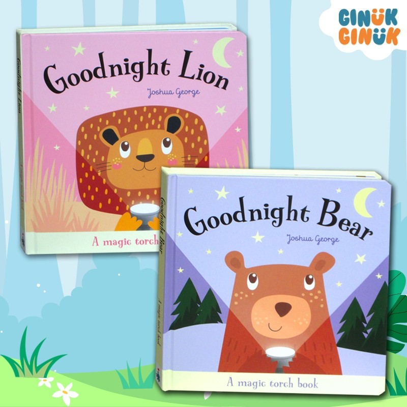 Buku Senter Ajaib - Magic Torch Book Goodnight Bear & Lion (use the magic torch to help finding thei