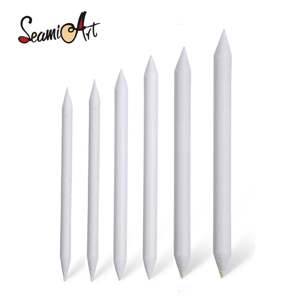 

6pcs/set Blending Smudge Stump Stick Tortillon Sketch Art White Drawing Charcoal Sketcking Tool Rice Paper Pen Supplies