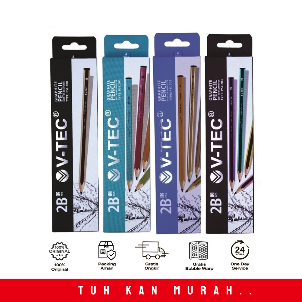 

V-TEC PENSIL GRAPHITE 2B PSL 200 PER PAK