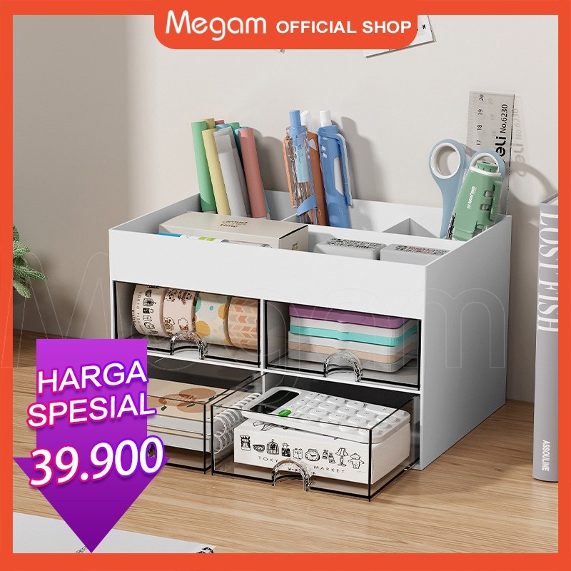 

Megam Rak Laci Meja Acrylic Penyimpanan Aksesoris Rak Susun Alat Tulis Aesthetic Minimalis HSB685