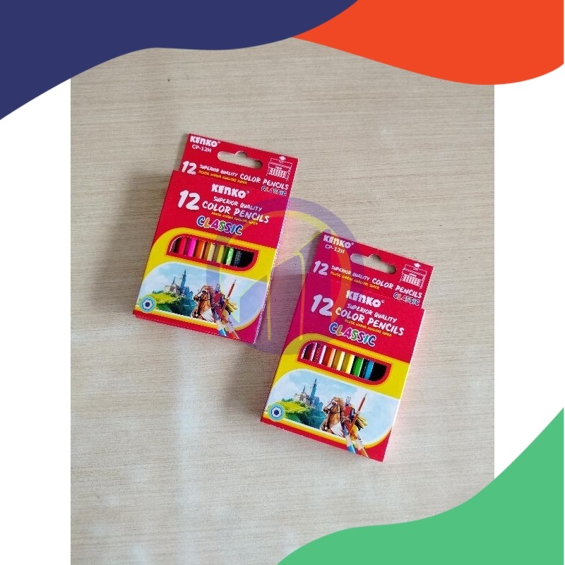 

(Pcs) Pensil 12 Warna Kenko Pendek Classic (Min. order 12 pcs)