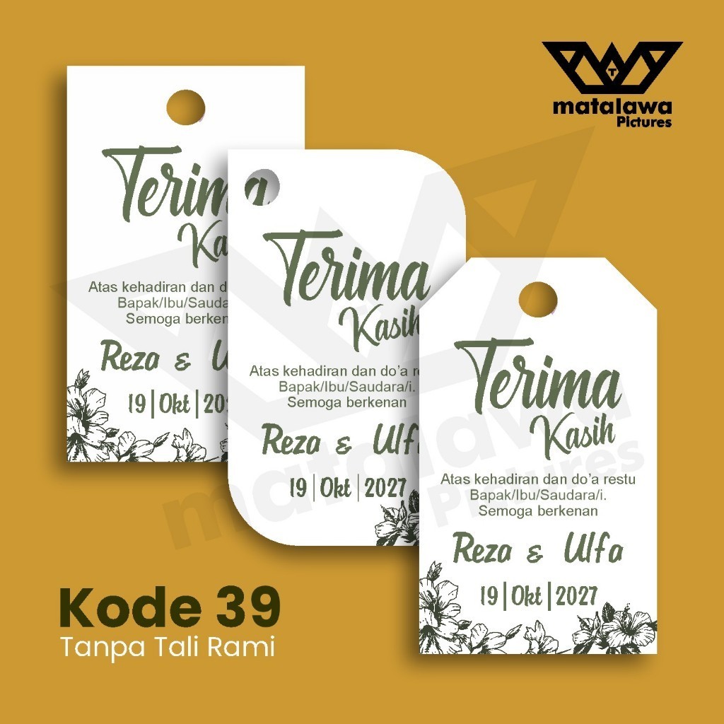 

Hang tag souvenir custom vintage murah wedding label pernikahan plant tanaman ucapan terima kasih 39