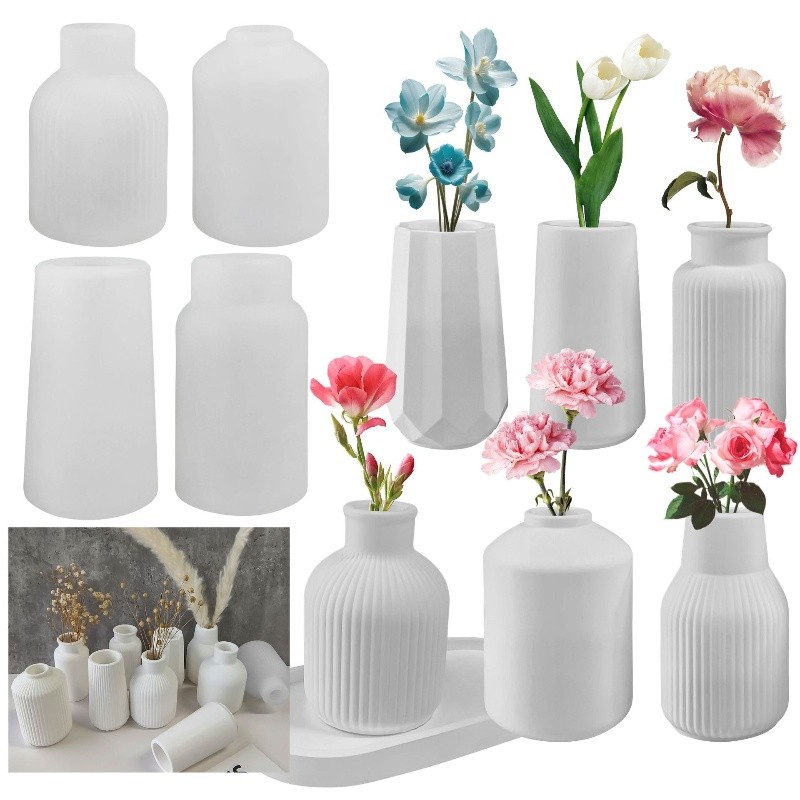 

Vase Ornament Silicone Mold DIY Gypsum Flower Arrangement Storage Jar Desktop Table Epoxy Resin Mold Home Handicrafts Decoration