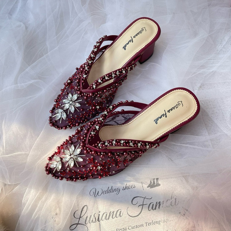 RYUJIN I sepatu payet tali heels pesta wedding shoes lamaran sepatu wisuda custom heels kondangan se