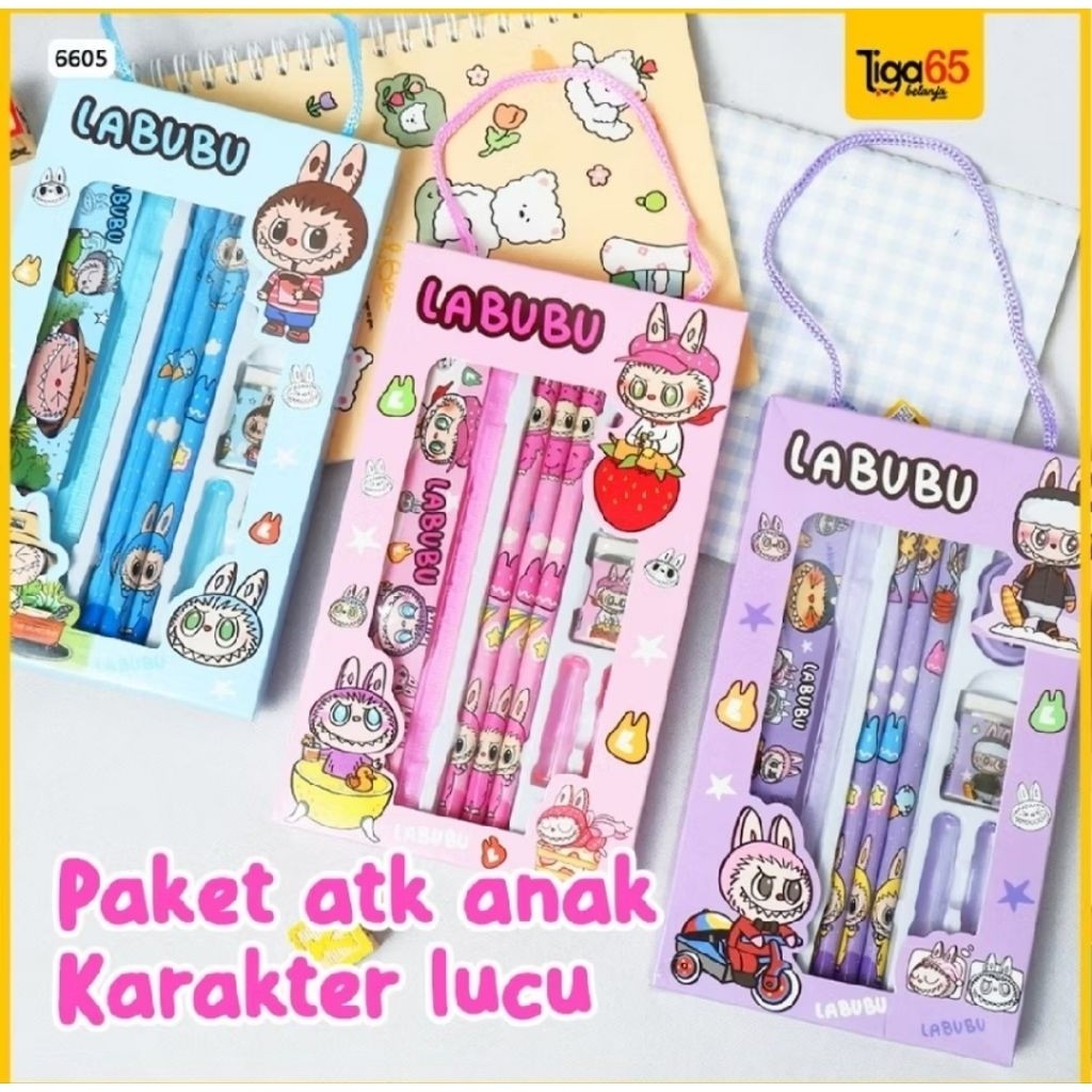 

Pensil Set Labubu Kuromi 5 in 1 / Alat Tulis Lucu / Souvenir Ulang Tahun Anak / Stationery Set 5 in 1