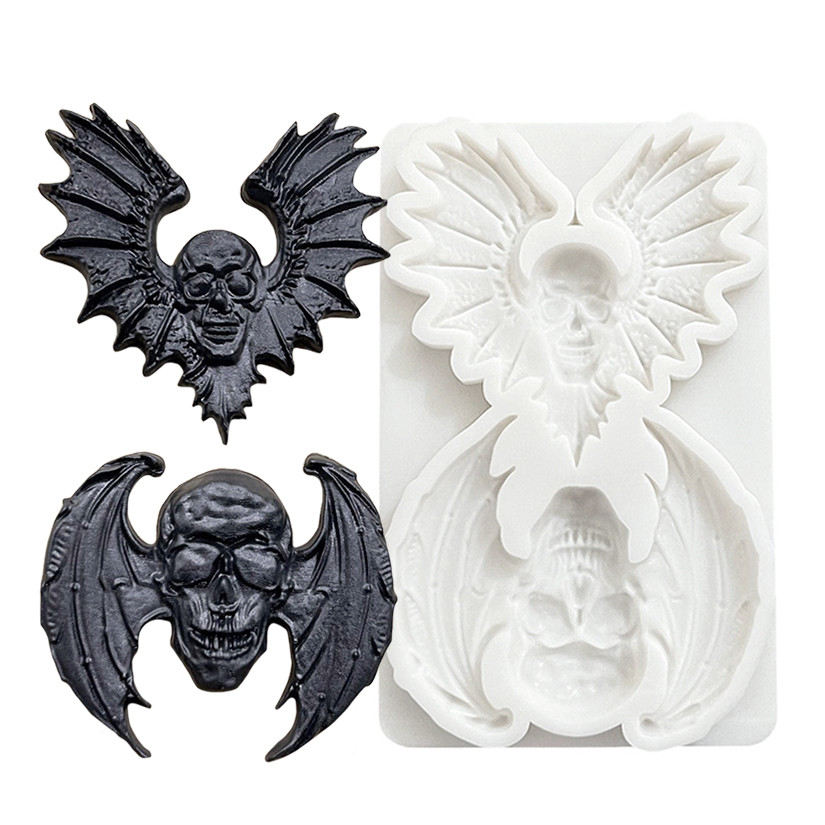 

Skull Bat Halloween Silicone Sugarcraft Mold Resin Tools Cupcake Baking Mould Fondant Cake Decorating Tools