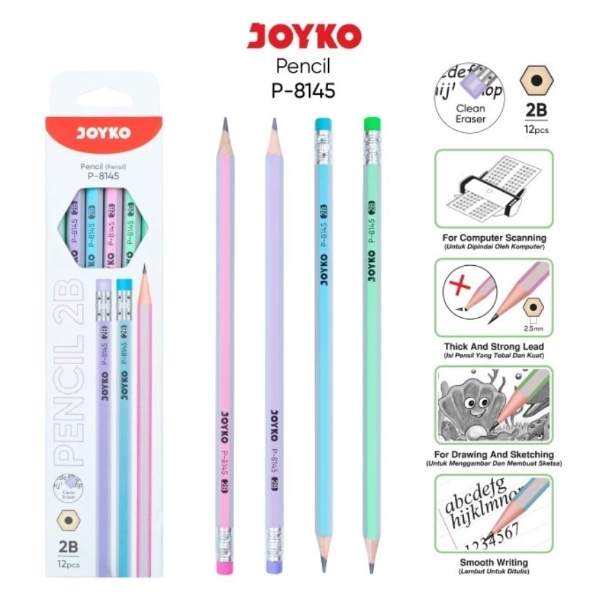 

Pensil Joyko P-8145 2B 1 Box 12 Pcs