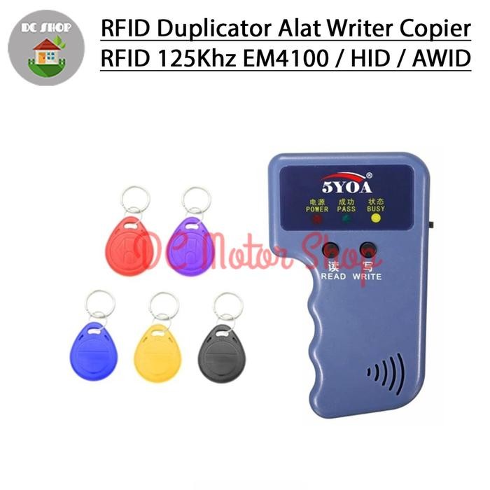 

RFID Duplicator Alat Writer Copier RFID 125Khz EM4100 / HID / AWID - Alat Writer Copier RFID 125Khz