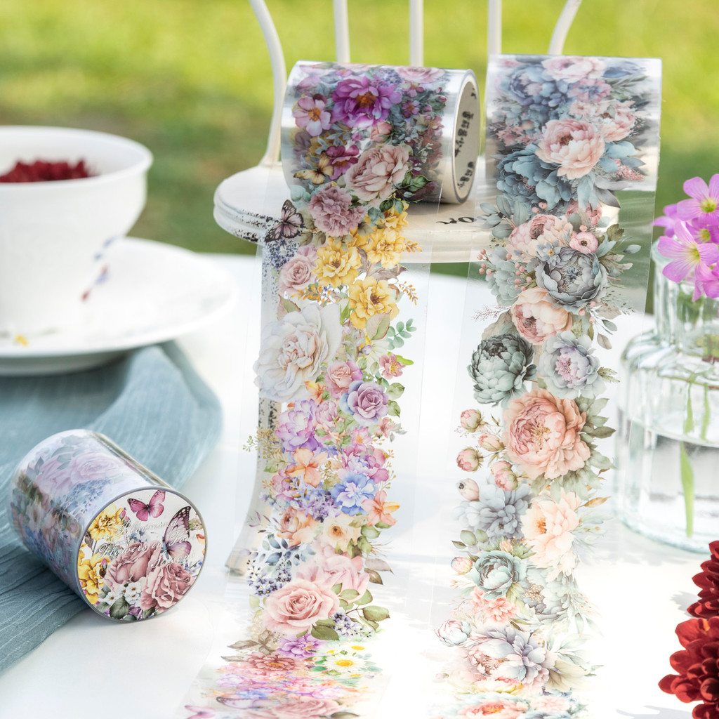 

Yoofun 5x200cm Blooming Season PET Tape Flower Garden Decorative DIY Sticker for Card Making Journal Scrapbooking Planner diy