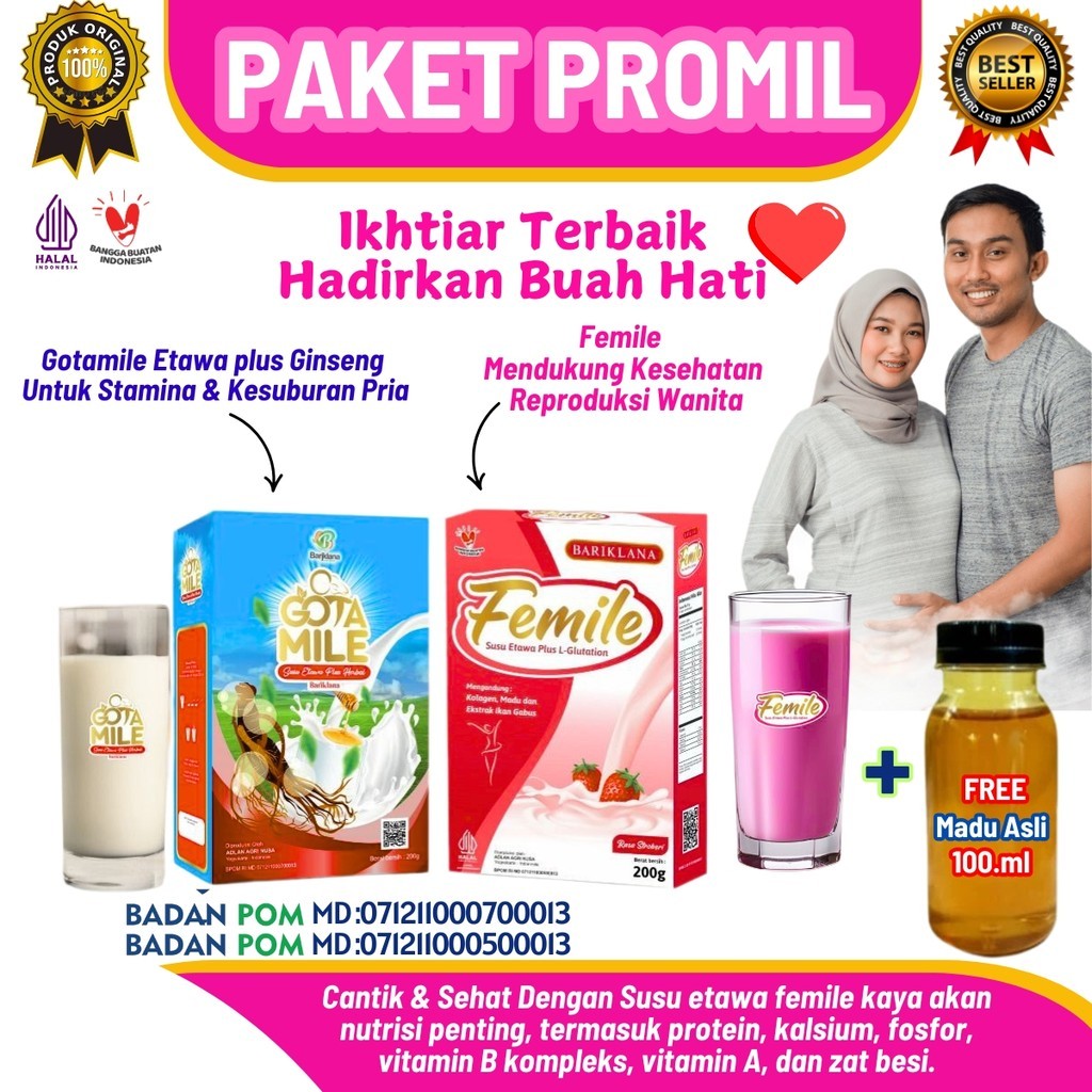 

PAKET PROMIL Susu Etawa Herbal | Kesehatan dan Kesuburan Pasangan | BPOM 2 BOX @ 200gr