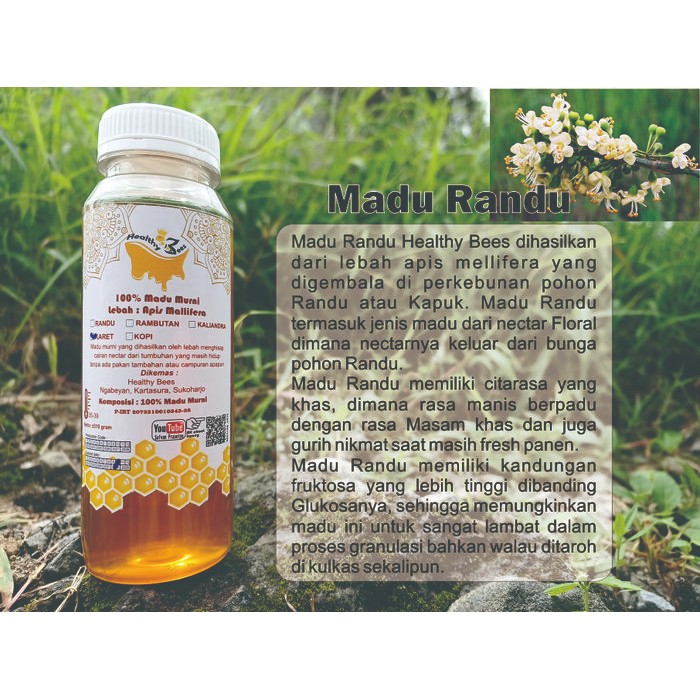 

Madu Murni Healthy Bees kemasan Botol 250ml - Bunga Randu