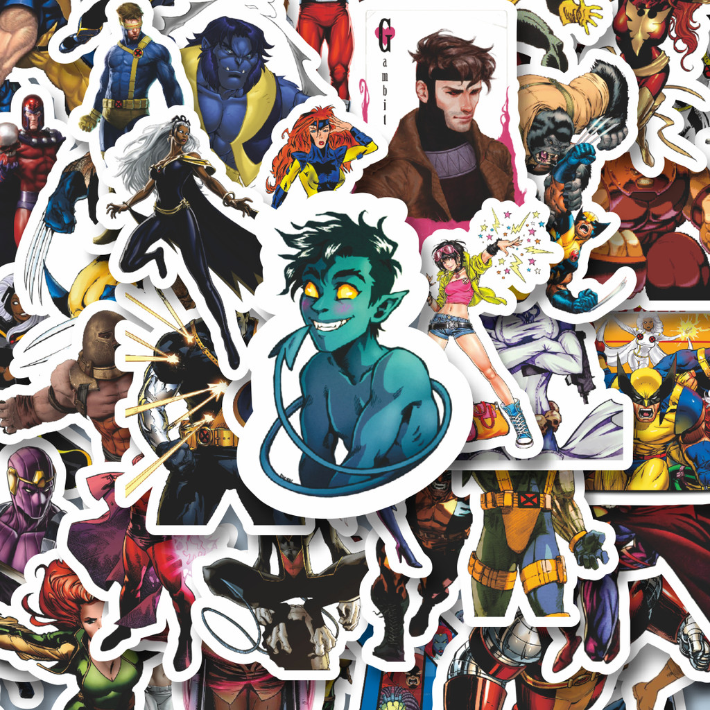 

100PCS Lucu Stiker Marvel Series Character X MEN Kartun Mix Stiker Aesthetic Stiker Anti Air Stikers Berperekat Waterproof sticker decal buat Motor Helm Buku Journal Koper Casing HP Laptop Botol Minum Hadiah anak