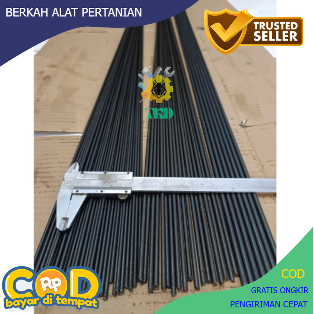 

AS BAJA HITAM POLOS Diameter 2.5, 3, 3.5, 4, 4.5, 5, 5.5, 6, 7 mm Panjang 1M