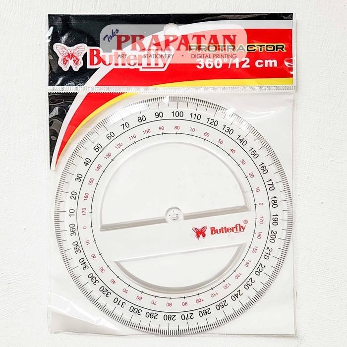 

Butterfly Circle Protractor 180/360 Derajat | Penggaris Busur Lingkar - 180/12CM