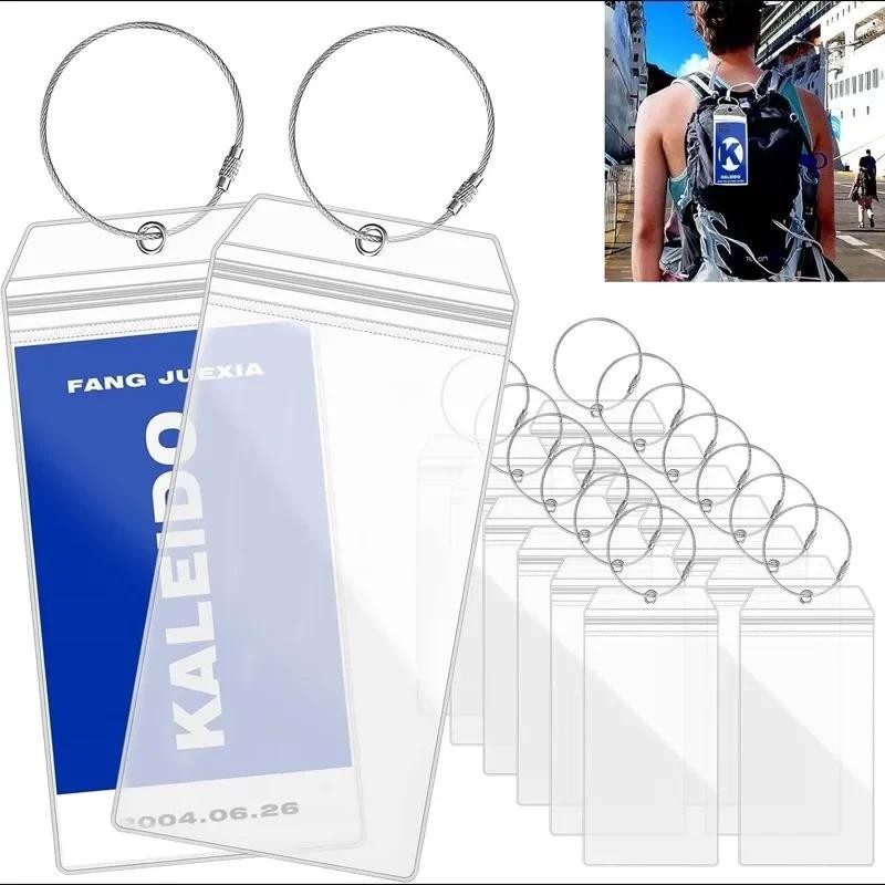 Cruise Ship Label Luggage Label Holder Royal Caribbean and Celebrity Cruise Ship with Zipper Seal an