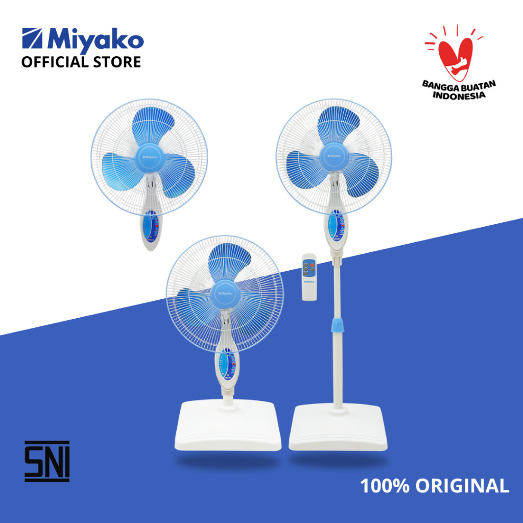 Kipas Angin Miyako TJR101GB - Biru 16 Inch - 3IN1 Kipas Meja Dinding Berdiri- BISA COD
