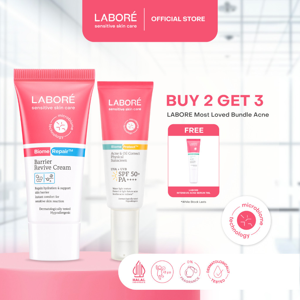 [Best Sunscreen] LABORÉ Loved Bundle Acne Pro Edition - Moisturizer Pelembab Wajah dan Sunscreen Acn