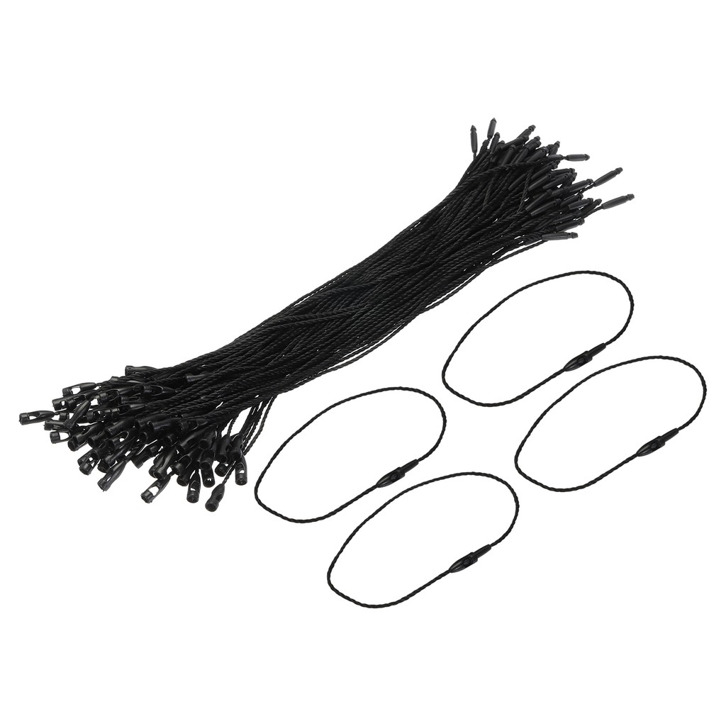 

200pcs Polyester Rope Hang Tag String Snap Lock Pins Loop Price Tag Fastener Plastic Tags Ties 120/190mm Long