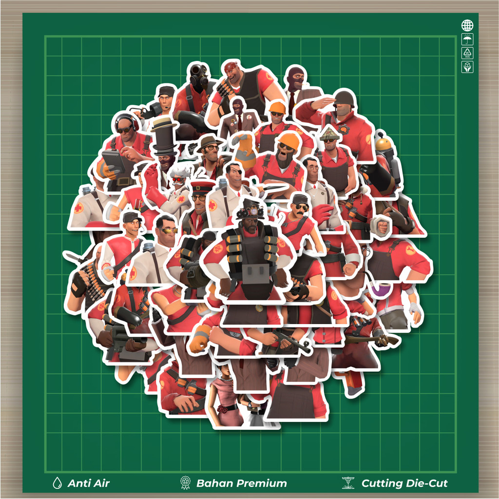 

HOT 50 PCS STIKER Stiker Game Series Team Fortres Character V11 Stiker Fashion Cars Decal Dingin Kartu Album Custom Vinyl Anti Air- Sticker Aesthetic Buku Journal Koper Casing HP Tablet Laptop Helm Motor Botol Minum