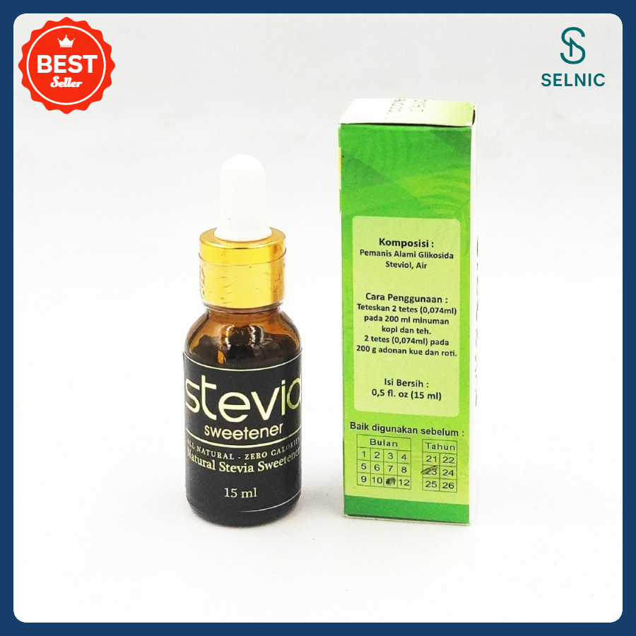 

Terlaris Stevia Sweetener Stefia Gula Cair Non Kalori Sugar Pemanis Alami