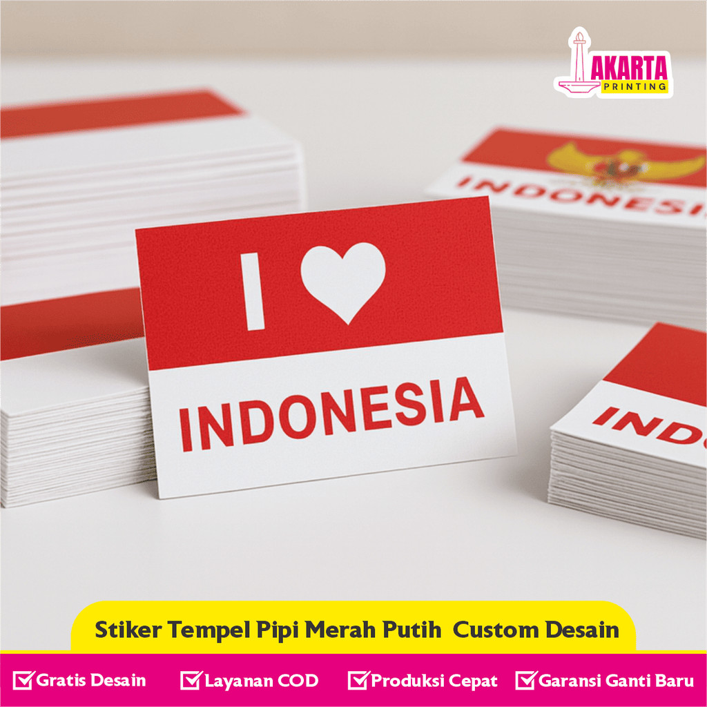 

Sticker Tempel Pipi Merah Putih 100 Pcs Ukuran Mini Anak Lomba Sekolah Hut Kemerdekaan