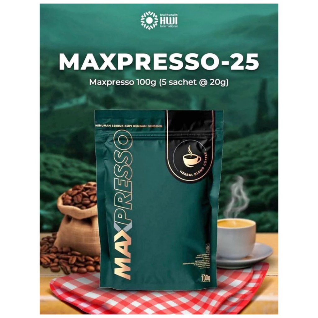 

Maxpresso HWI Original 100% Asli BPOM / Kopi Maxpreso Coffee Ginseng stamina Kesehatan pria