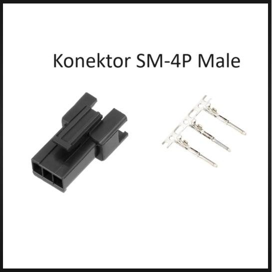 Housing Konektor Batere JST SM 4Pin SM-4P 2.54MM Male Housing Crimp soket hitam 4pin CARMUDIE