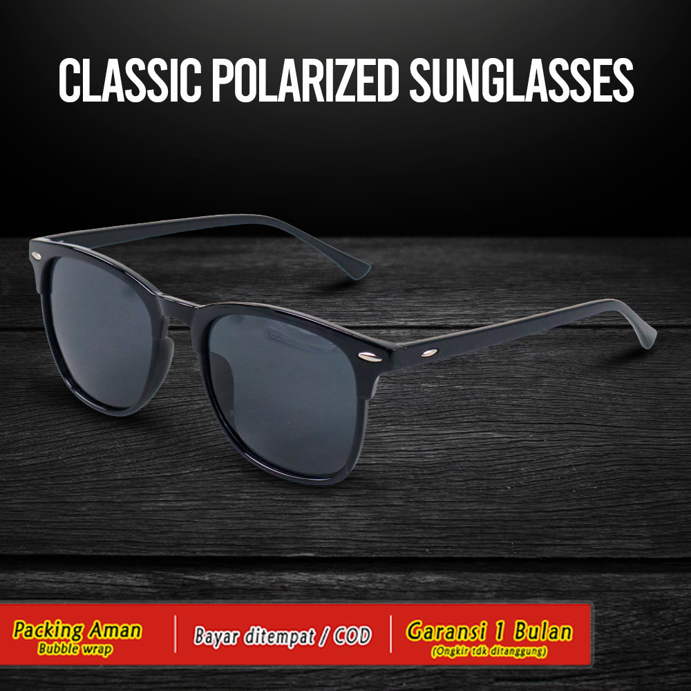 MERRYS Kacamata Frame Classic Polarized Sunglasses UV400 - 3323
