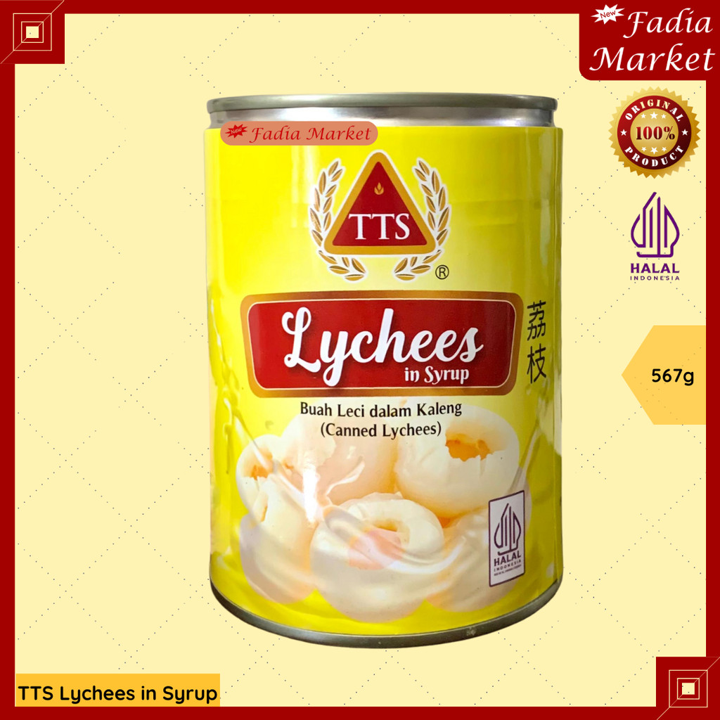

TTS Lychee Kaleng 567g | Buah Leci Impor dalam Sirup Manis Halal | Canned Lychees Import