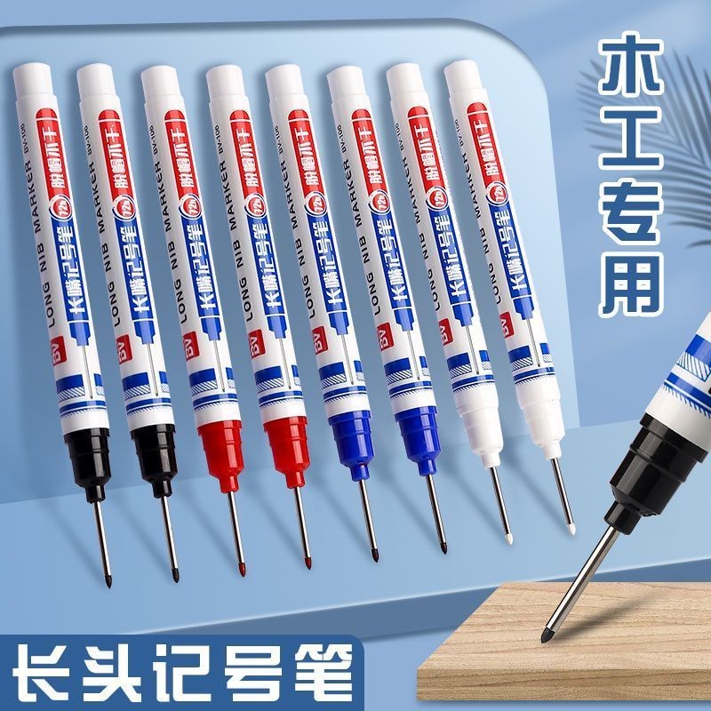 

5pcs 20mm Long Mouth Marker Pen Long-Tip Bathroom Carpentry Ceramic Tile Woodworking Deep Hole Decoration Quick Drying Oil