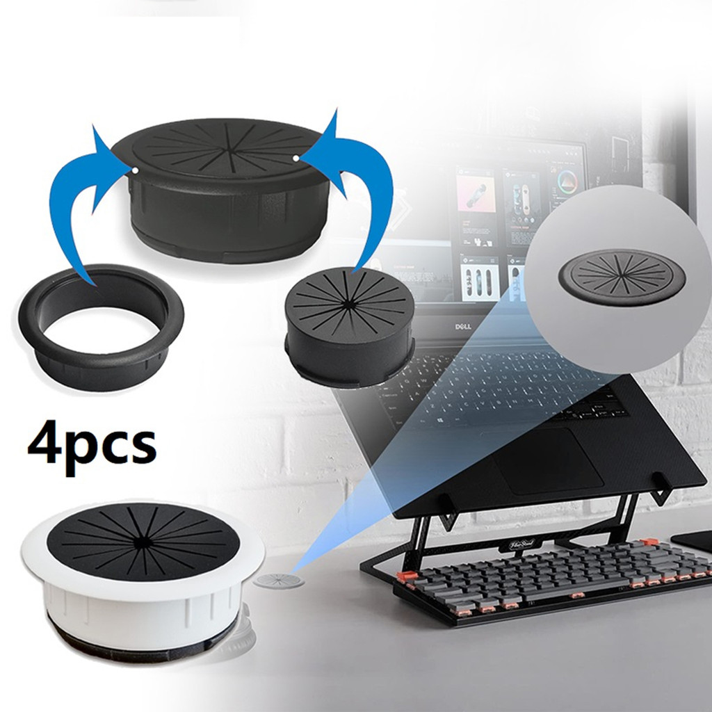 60MM lubang kabel meja, Karet lubang kabel Bulat, penutup lubang kabel meja ketahanan abrasi melindu