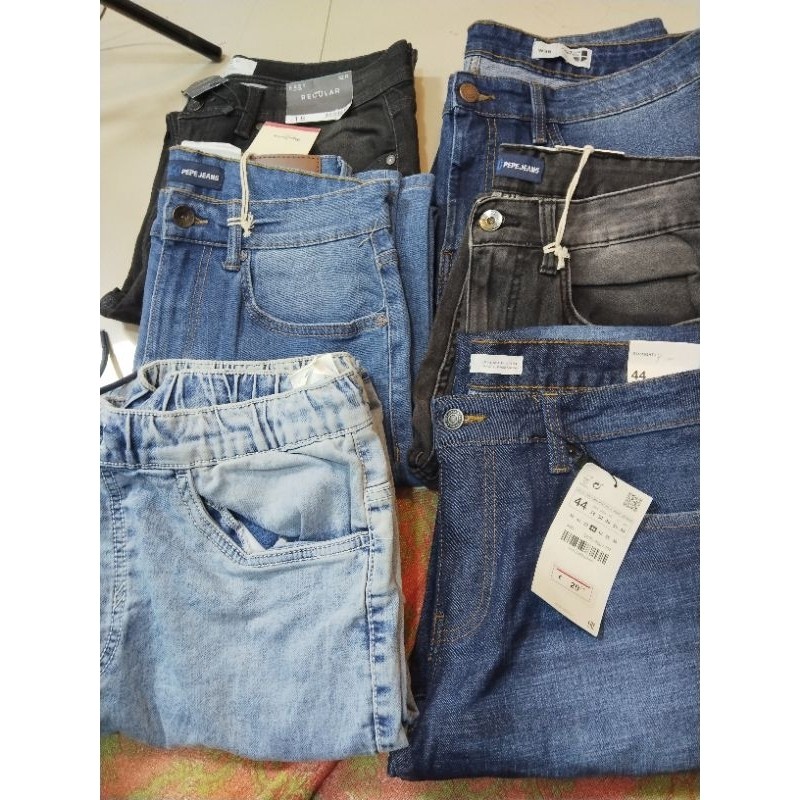 AXULE Celana Cowok Branded Denim Sisa Export Berkualitas