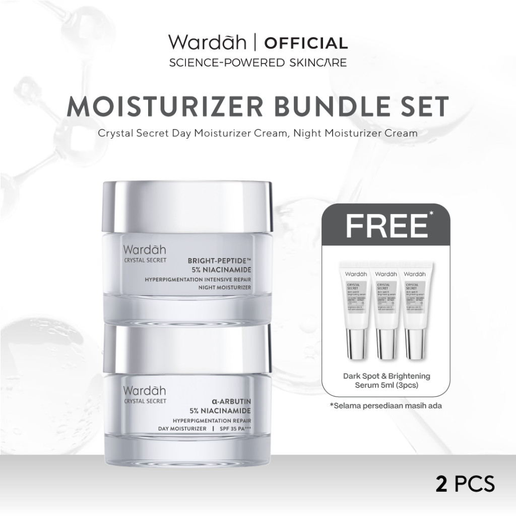 [PRE-ORDER] Wardah Crystal Secret Paket Brightening Day Cream + Night Cream 30g - Mencerahkan, Melem
