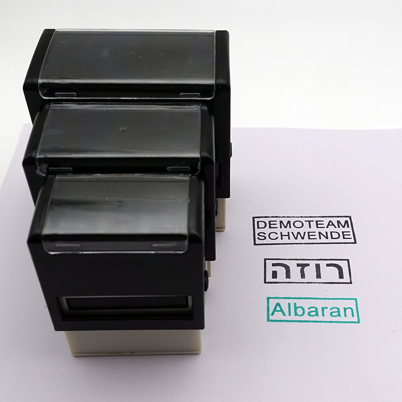 

Customizable Self-Inking Rubber Stamp Rectangular Personalized Name Customized Text Business Office Big Adress Seal