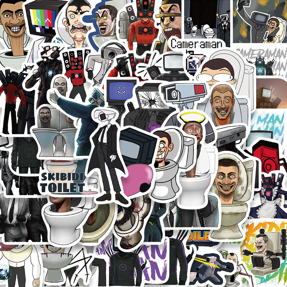 

50Pcs Skibidi Toilet Graffiti Stickers Phone Luggage Water Bottle Skateboard ildren Adult Sticker