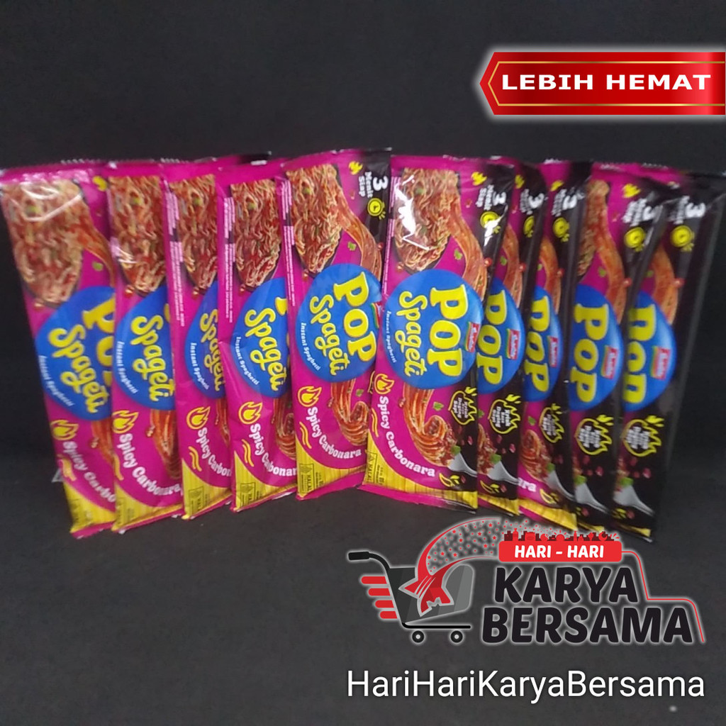 

MAKANAN MI INSTAN INDOMIE POP SPAGETI SPICY CARBONARA PACK 10'S X 80GR