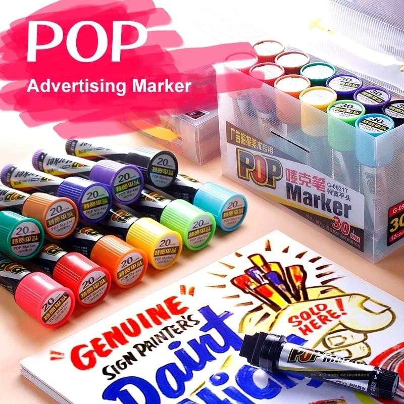 

1PC Original Genvana Pop Marker 30mm Flat Tip Pen for Poster Advertising Promotion Pen School & Office Supplies Permanent Marker