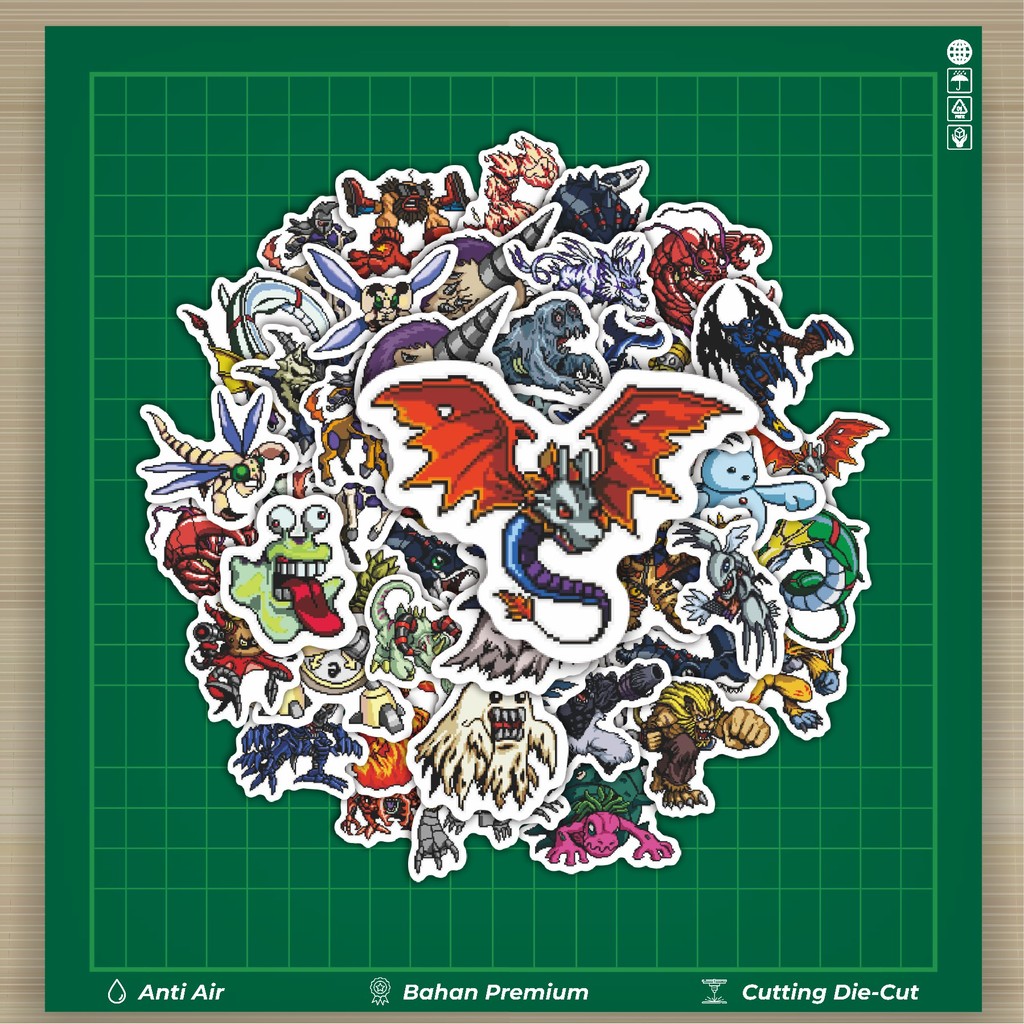 

HOT 50 PCS STIKER Stiker Pixel Digimon V67 Stiker Fashion Cars Decal Dingin Kartu Album Custom Vinyl Anti Air- Sticker Aesthetic Buku Journal Koper Casing HP Tablet Laptop Helm Motor Botol Minum